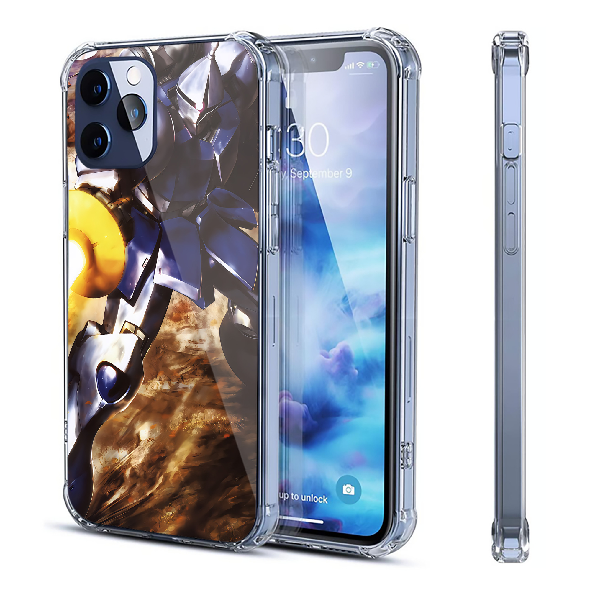 （画像用） 機動戦士ガンダム Mobile Suit Gundam 【iPhone 12シリーズ対応】透明スマホケース（クリアソフトケース）